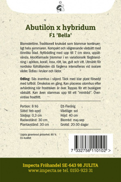 Klockmalva F1 'Bella' Fröpåse baksida Impecta