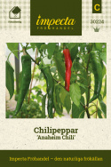 Chilipeppar ''Anaheim Chili'', gröna långa frukter som kan bli 20 cm 
