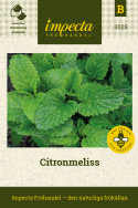 Citronmeliss, Traditionell örtkrydda med grönt bladverk. Dekorativ på bakverk.