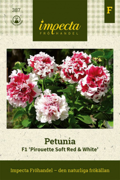 Petunia F1 Pirouette Soft Red & White Impecta Fröpåse