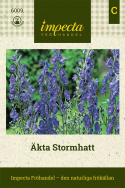 Äkta stormhatt, Djupt blå, höga blomställningar. Anspråkslös blomma.