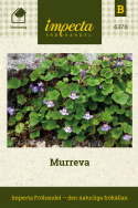 Murreva, Orkidélika lilarosa blommor med gult svalg. Njurformade blad.