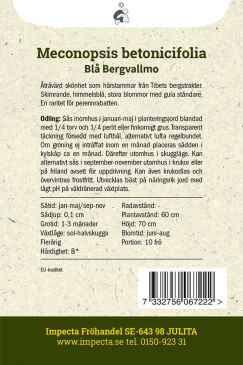 Blå Bergvallmo Impecta odlingsanvisning