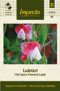 Luktärt 'Old Spice Painted Lady', Väldoftande blommor, vita med rosa segel.