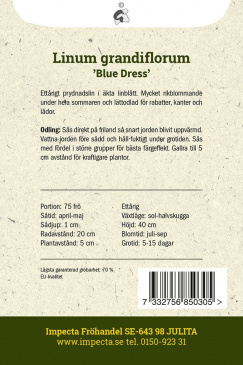 Blomsterlin 'Blue Dress' Impecta odlingsanvisning