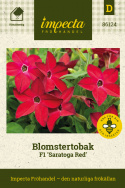 Blomstertobak F1 'Saratoga Red', Traditionell, låg blomstertobak. Väldoftande, klarröda blommor över det klargröna bladverket.