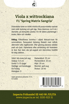 Pensé F1 'Spring Matrix Sangria' Impecta odlingsanvisning