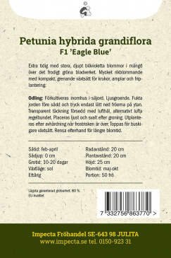 Petunia F1 ''Eagle Blue'' Impecta odlingsanvisning