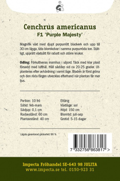 Pärlhirs F1 'Purple Majesty' Impecta odlingsanvisning