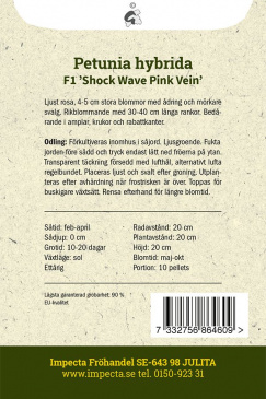 Hängpetunia F1 'Shock Wave Pink Vein' Impecta odlingsanvisning