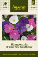 Hängpetunia F1 ''Shock Wave Spark Mixture'', Violetta ceriserosa och snövita