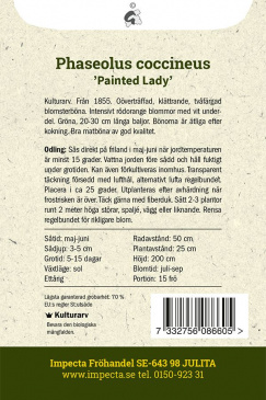 Rosenböna 'Painted Lady' Impecta odlingsanvisning