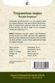 Slingerkrasse ''Purple Emperor'' fröpåse baksida Impecta