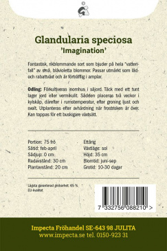 Stor Hängverbena 'Imagination' fröpåse baksida Impecta