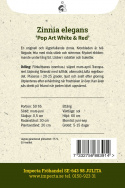 Zinnia ''Pop Art White & Red'' tvåfärgade,  vita med röda stänk och strimmor st