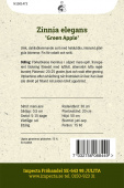 Zinnia Green Apple fröpåse baksida Impecta