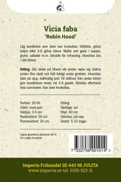 Bondböna 'Robin Hood' Impecta fröhandel odlingsanvisning
