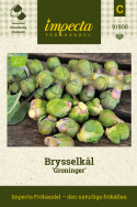 Brysselkål 'Groninger', Ger stora mängder av fint slutna, gröna huvuden tätt utmed raka stjälkar.