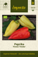 Paprika 'Ferenc Tender', God snackspaprika med konformade, upp till 15 cm långa, krispig.