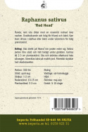 Rädisa 'Red Head', Runda, rent vita rötter med en rosenröd rodnad.