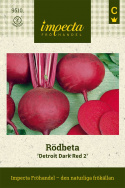 Rödbeta 'Detroit Dark Red 2', Rund, mörkröd. Pålitlig sort för färskkonsumtion.