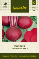 Rödbeta 'Detroit Dark Red 2', Rund, mörkröd. Pålitlig sort för färskkonsumtion.