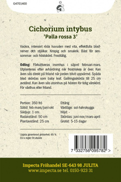 Rosensallat 'Palla Rossa 3' fröpåse baksida Impecta