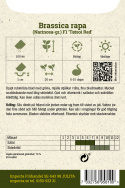 Tatsoikål F1 ''Tatsoi Red'', rubinröda blad med gröna stjälkar i täta rosetter.