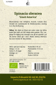 Spenat ''Giant America'' fröpåse baksida Impecta