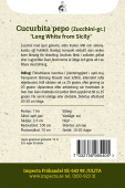 Squash 'Long White from Sicily' fröpåse baksida Impecta