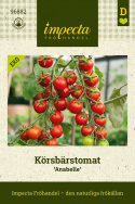 Körsbärstomat ''Anabelle'', långa klasar med små, röda körsbärstomater.