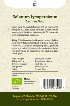 Bifftomat ''German Gold'' Impecta odlingsanvisning