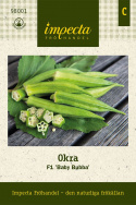 Okra F1 'Baby Bubba' avlång stjärnformad grönsak med ihåligt inre, ljusgrön 