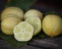Äppelgurka 'Lemon' en rund solgul gurka med ljust fruktkött